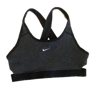 NIKE Sports Bra, Metallic. Black Cutouts, S